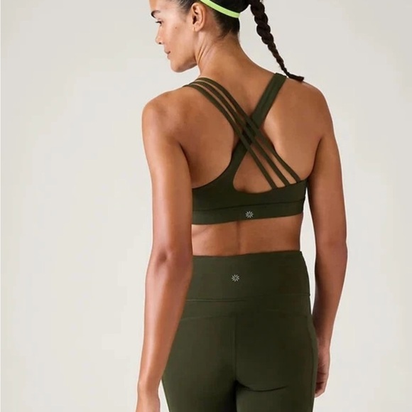 Athleta Train Free Sports Bra A-C Aspen Olive Green - Picture 2 of 6